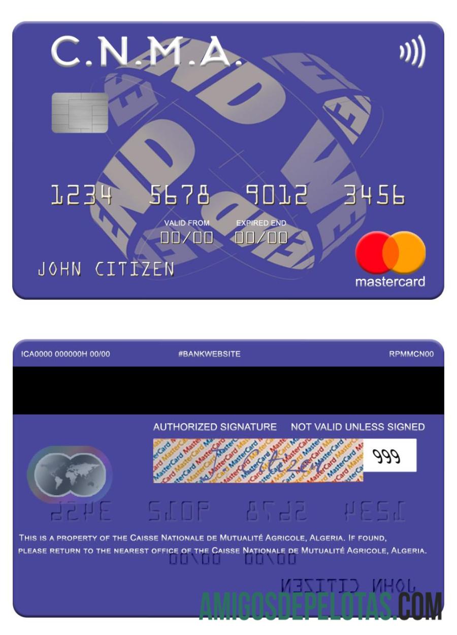 Argélia Caisse Nationale De Mutualité Agricole Mastercard baixar para verificação